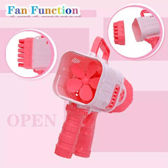 VGRASSP Electric Gatling Bubble Gun for Kids with Soap Solution Indoor and Outdoor Toys for Toddlers Bubble Launcher Machine for Girls and Boys (Colour as per Stock)