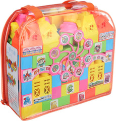 FX812 Plastic Building Blocks Castle Set Of 68 Pieces For Kids - Multi Color