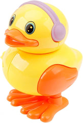 Crackles Wind-Up Jumping Duck Toy | Key-Operated Crank Mini Duck for Babies | Spring Hopping Action |Crawling Walking Toy Set for Kids | Party Favor & Birthday Gift for Boys and Girls