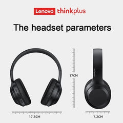 Lenovo thinkplus Headphones TH10 (Black), Wireless, Wired