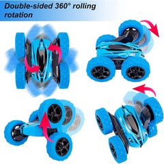 Lumiparty 2 Pack RC Stunt Car with Gesture Sensor - 4WD Double Sided 360 Degree Rotating Tumbling - Rechargeable High-Speed Hobby RC Toy Cars for Kids (Aged 7 and above), Unisex