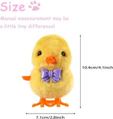 Wind Up Chicken Toy, 3 Pcs Jumping Chick Gag Toys Cute Plush Hopping Chicks Novelty Spring Windup Toys for Kids Toddler Adult Easter Egg Party Favors Christmas Goody Bag Fillers Gifts
