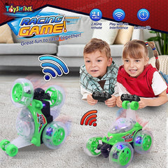 Toyshine Remote Control Stunt Car | RC Stunt Vehicle 360° Rotating Rolling Radio Control Electric Race Car with Lights and Music | Rechargeable Battery for Kids Girls Boys