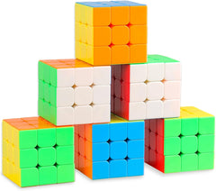 6 Pack Speed Cube Set, Stickerless Cube, Easy Smooth Turning Professional 3X3X3 Speed Cube, Party Favors, Puzzle Toys for Children, Adults, and All Ages