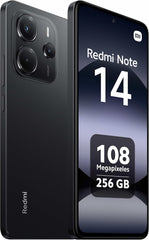 Xiaomi Redmi Note 14 4G LTE (for Tmobile Mint Tello Global) (256GB + 8GB) 6.67" 120Hz 108MP AI Camera Global Version Dual Sim (Midnight Black)