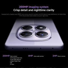 Xiaomi Redmi Note 14 Pro 5G + 4G LTE (for Tmobile Mint Tello & Global) (256GB + 8GB) NFC 6.67" 120Hz 200MP Pro AI Camera Model 24090RA29G Unlocked Dual Sim (Midnight Black)