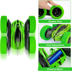 Lumiparty 2 Pack RC Stunt Car with Gesture Sensor - 4WD Double Sided 360 Degree Rotating Tumbling - Rechargeable High-Speed Hobby RC Toy Cars for Kids (Aged 7 and above), Unisex