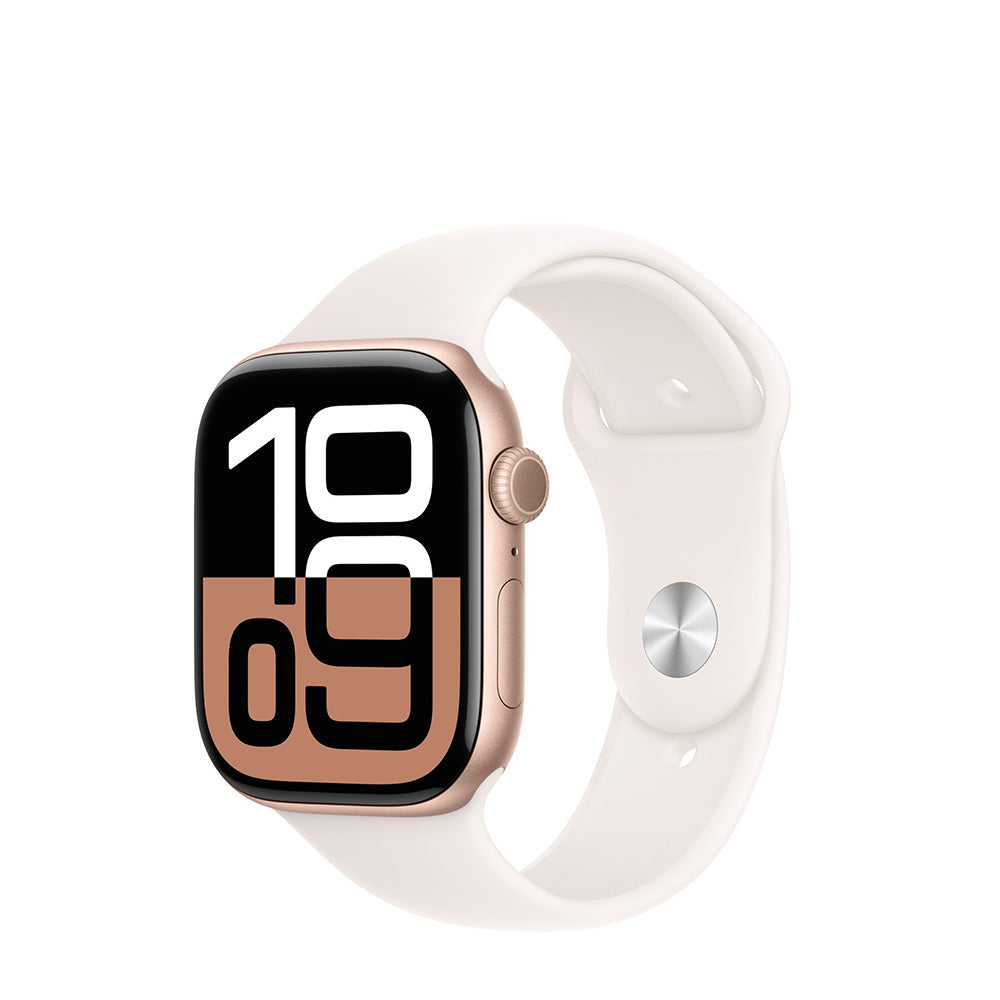 Apple Watch Series 10 GPS, 42mm Rose Gold Aluminium Case with Light Blush Sport Band - S/M, MWWH3QA/A