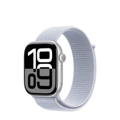 Apple Watch Series 10 GPS, 46 mm Silver Aluminium Case with Blue Cloud Sport Loop