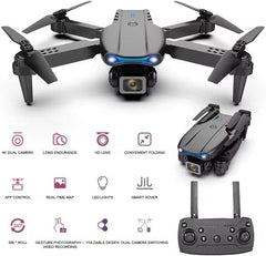 DKH-E88 Foldable Drone with 8K HD Dual Camera, Obstacle Avoidance, Altitude Hold, and Compact Design.(Multicolour)