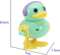 Crackles Wind-Up Jumping Duck Toy | Key-Operated Crank Mini Duck for Babies | Spring Hopping Action |Crawling Walking Toy Set for Kids | Party Favor & Birthday Gift for Boys and Girls