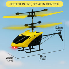 XOOM TOYS RC Helicopter Toy with Hand Gravity Sensor | Rechargeable Remote Control Helicopter for Kids 4+ | Safety Sensor, 3D Lights | Flying Indoor Outdoor Toy for Boys & Girls