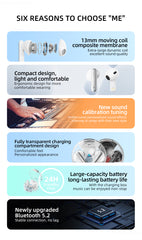 Lenovo Thinkplus LP10 TWS Earbuds, 13mm Dynamic Driver, High-sensitivity Mic For Clearer Voice Calls & ENC Call Noise Reduction, Bluetooth 5.2, Up to 5H Playback, Black | LP10