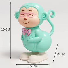 GRAPHENE Wind-Up Monkey Toy with Key Jumping & Rotating Head Clockwork Animal Toy for Kids Toddlers Boys & Girls Key Operated Monkey Battery Free (Multicolor, Pack of 1)