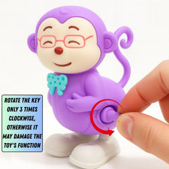 GRAPHENE Wind-Up Monkey Toy with Key Jumping & Rotating Head Clockwork Animal Toy for Kids Toddlers Boys & Girls Key Operated Monkey Battery Free (Multicolor, Pack of 1)