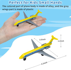 Toy Airplane 6 Pack, Diecast Airplane Toy for Boys Age 3 4-7 8-12, Alloy Planes Model/Glider Planes/Airlines Plane Toys for Kids Birthday Cake Toppers Airforce Party Favors