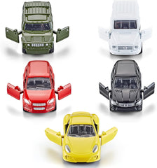 KIDAMI Die Cast Metal Toy Cars Set of 5, Openable Doors Pull Back Car Gift Pack for Kids (Private car)
