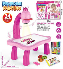 AEPRO - Kids LED Projector Painting Art Drawing Table Тоу For Children Painting Board Desk Educational Learning Paint Tools Тоу For Girl (YM6776-S)