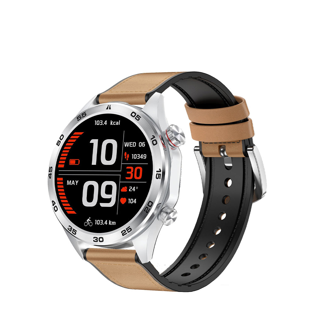 X.Cell Smartwatch Elite-5 Leather Strap Brown