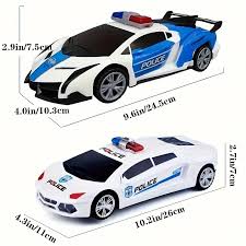 Police Car Toy with Lights and Sounds, Push and Go Powered, Musical Vehicle for Kids