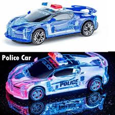 Police Car Toy with Lights and Sounds, Push and Go Powered, Musical Vehicle for Kids