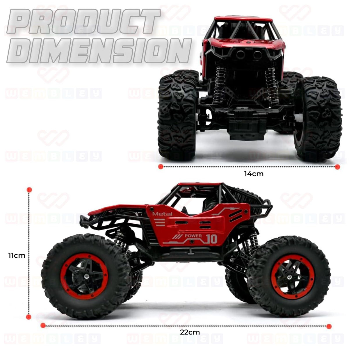 Wembley Rock Crawler Monster Truck| Remote Control Car Toy for Boys| Powerful Rechargeable RC Car| Multifunctional Rock Climbing Toys for Kids with 5 Functions for Kids
